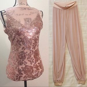 Kelle Dance Lyrical Pink Sequin Leotard/Harem Pant